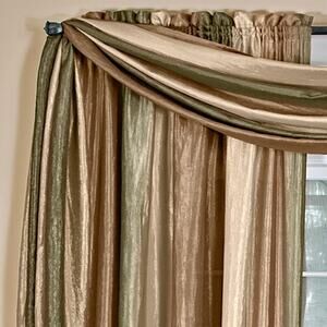 Sheer Window Scarf Valance - 50" x 144" long - (Earth) light brown NEW